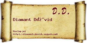 Diamant Dávid névjegykártya