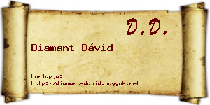 Diamant Dávid névjegykártya